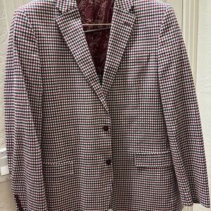 Nautica Red and Black Checkered Blazer